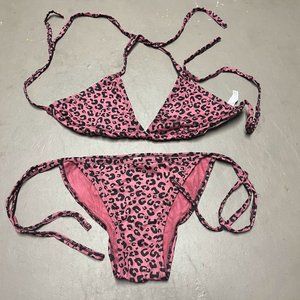 NWOT One Size Pink Cheetah Print Bikini